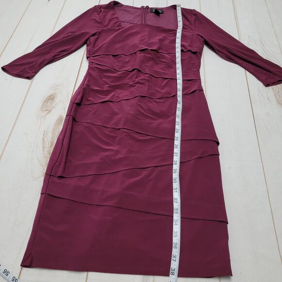 WHBM tiered bodycon midi sheath dress sculpting instantly slimming - Picture 2 of 8